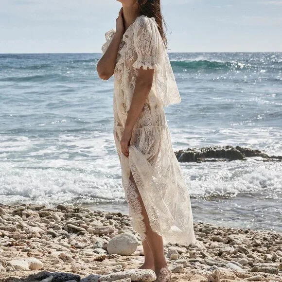 New DOEN Sebastiane Skirt, sea salt, Size M - Picture 2 of 14